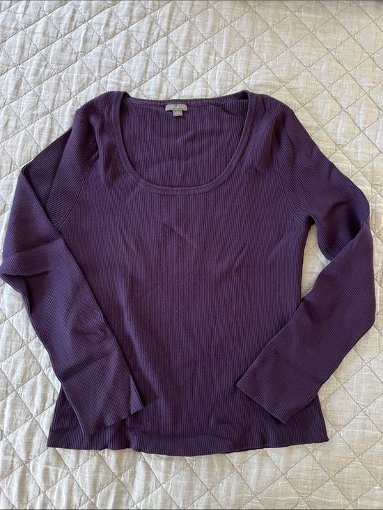 Ann Taylor Sweaters - Ann Taylor Ribbed Scoop Neck Sweater - Plum
